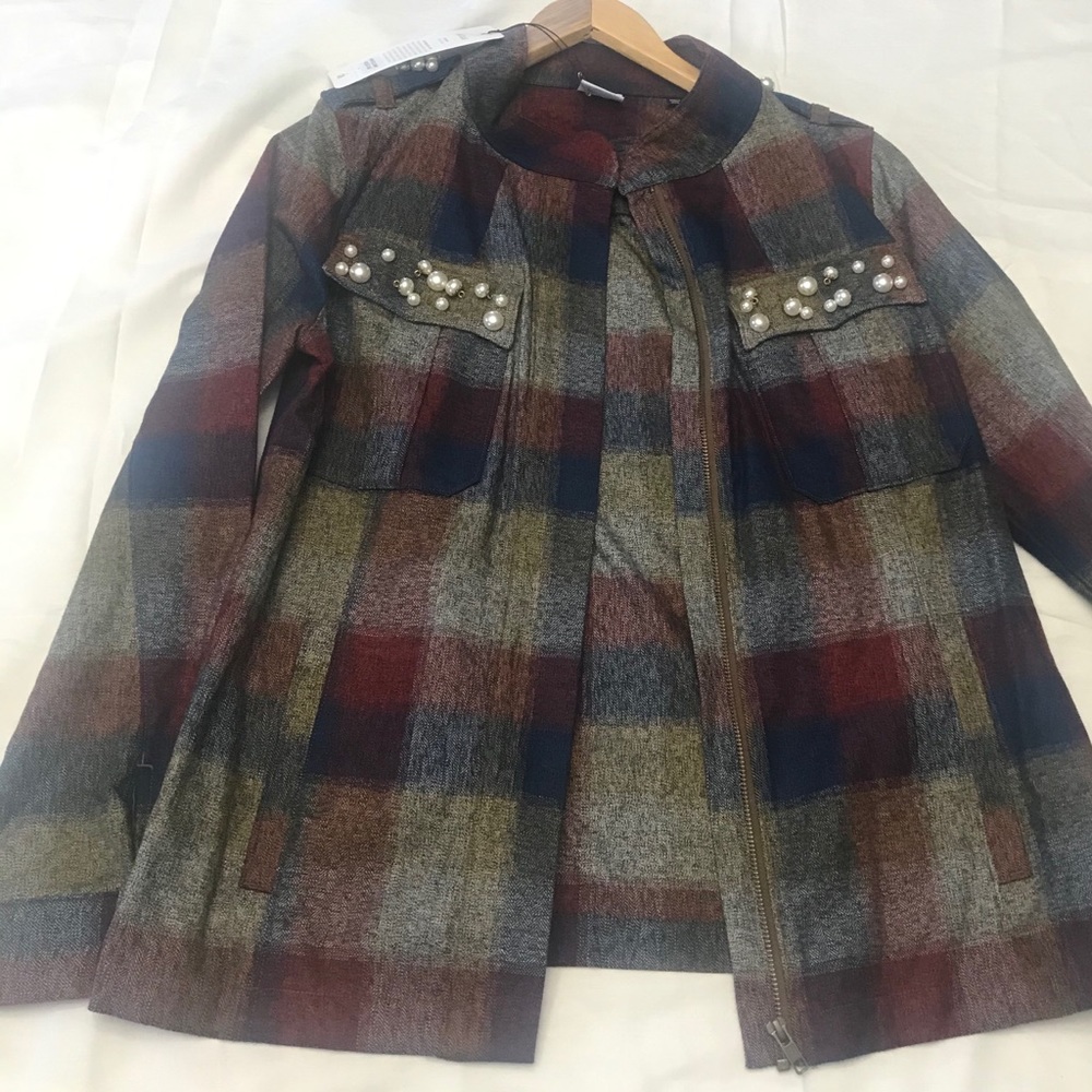 Cabi Collage Jacket #3555 Size M Autumn Plaid
